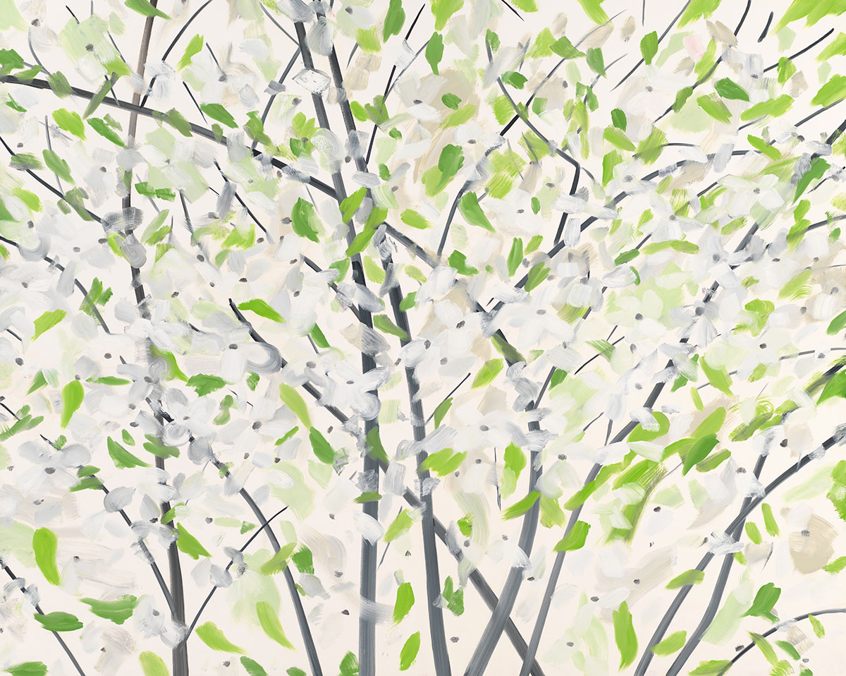 Alex Katz, Apple Blossoms, 1994, Oil on canvas. 244 × 305 cm. Whitney Museum of American Art, New York. © 2022 Alex Katz/Artists Rights Society (ARS), New York