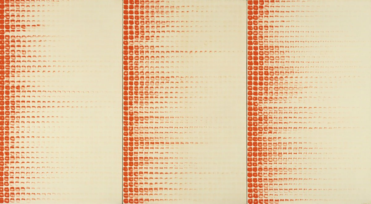Lee Ufan, From Point, 1975, Pigment and glue on canvas, 162 × 292 cm, The National Museum of Art, Osaka, © Lee Ufan, Courtesy the artist and The National Art Center Tokyo