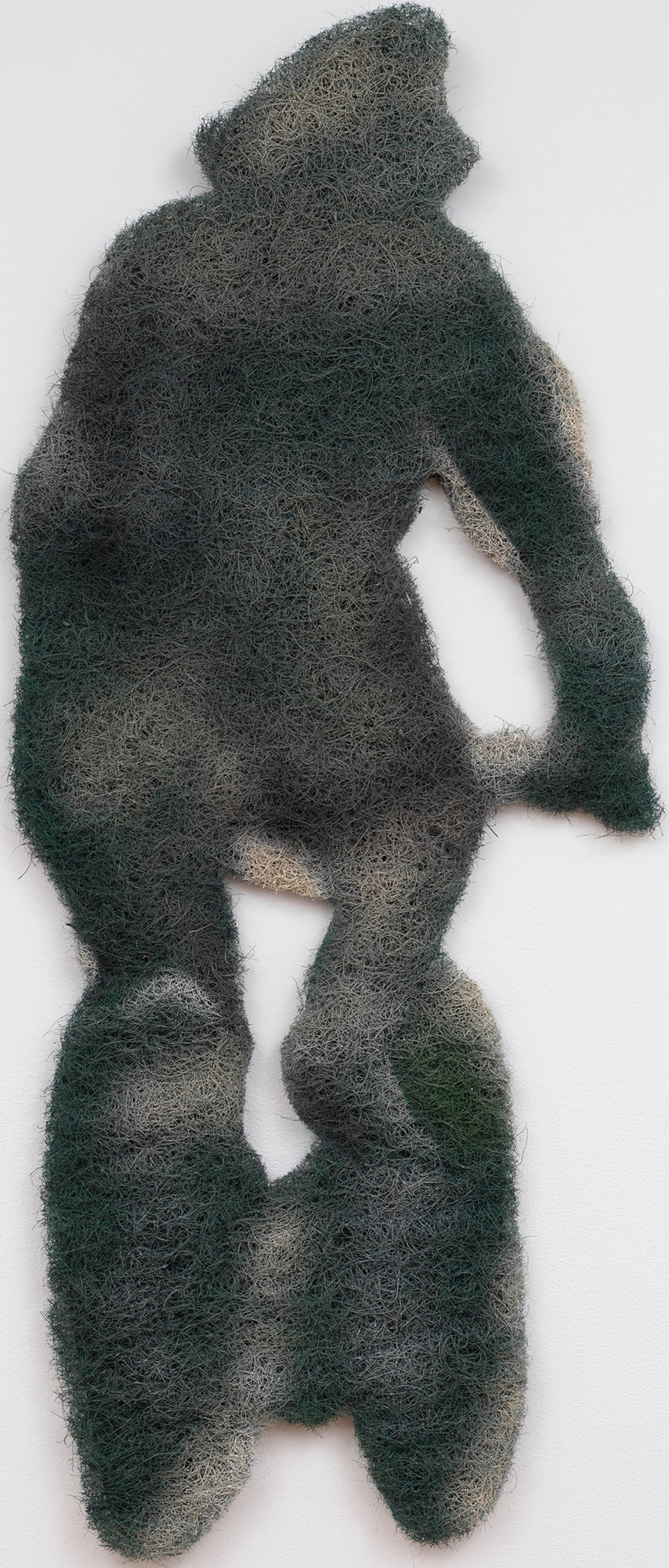 Richard Artschwager, Cyclist, 2010, Acrylic, rubberized horsehair on Masonite, 54 1/2 x 23 1/4 x 1 inches, 138.4 x 59.1 x 2.5 cm, © 2022 The Estate of Richard Artschwager / Artists Rights Society (ARS), New York, Photo: Rob McKeever, Courtesy Gagosian