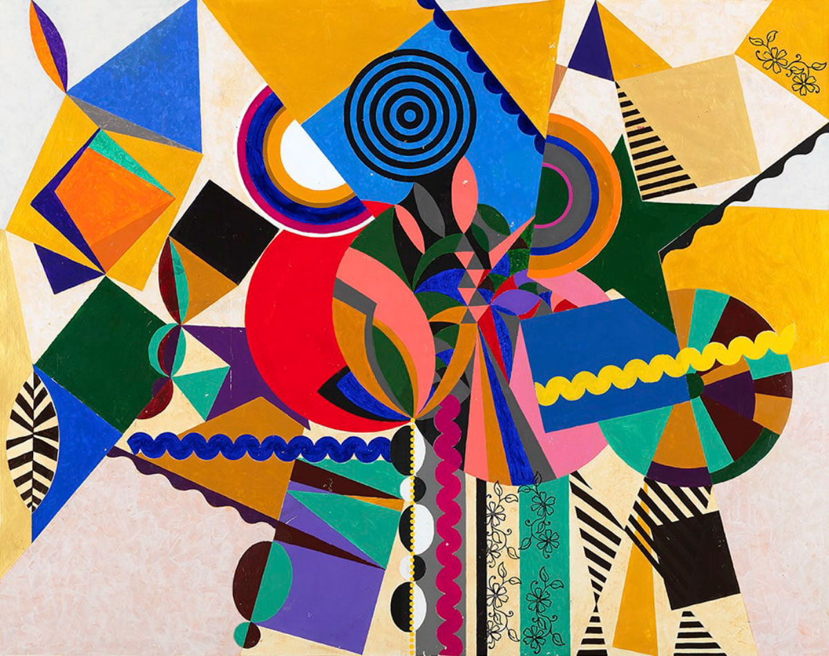 Beatriz Milhazes, O Bailarino, 2020, Acrylic on canvas, 199,5 x 250cm, Photo: Pepe Schettino, © Beatriz Milhazes, Courtesy the artist and Pace Gallery