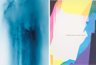 Left: Wolfgang Tillman,  Freischwimmer 230 (Free Swimmer 230, 2012). Image courtesy of the artist, David Zwirner, New York / Hong Kong, Galerie Buchholz, Berlin / Cologne, Maureen Paley, London. Right: Wolfgang Tillman,  How likely is it that only I am right in this matter? (c) (2018). Image courtesy of the artist, David Zwirner, New York / Hong Kong, Galerie Buchholz, Berlin / Cologne, Maureen Paley, London