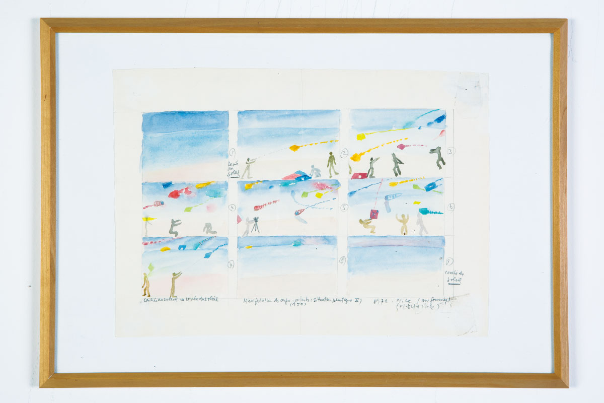 Soun-Gui Kim, Drawing for Situation plastique II, 1971, watercolor on paper, 32, 5 x 25,5 cm, © Soun-Gui Kim