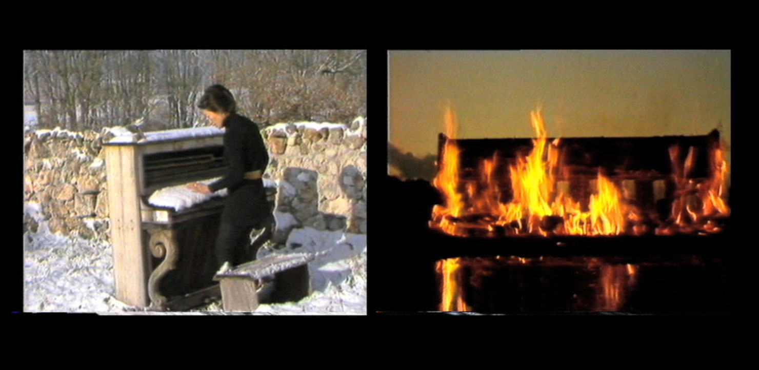 Soun-Gui Kim, Piano Preparé (Prepared Piano), 1985, 2-cannel video (16:9), 05:56 min, © Soun-Gui Kim