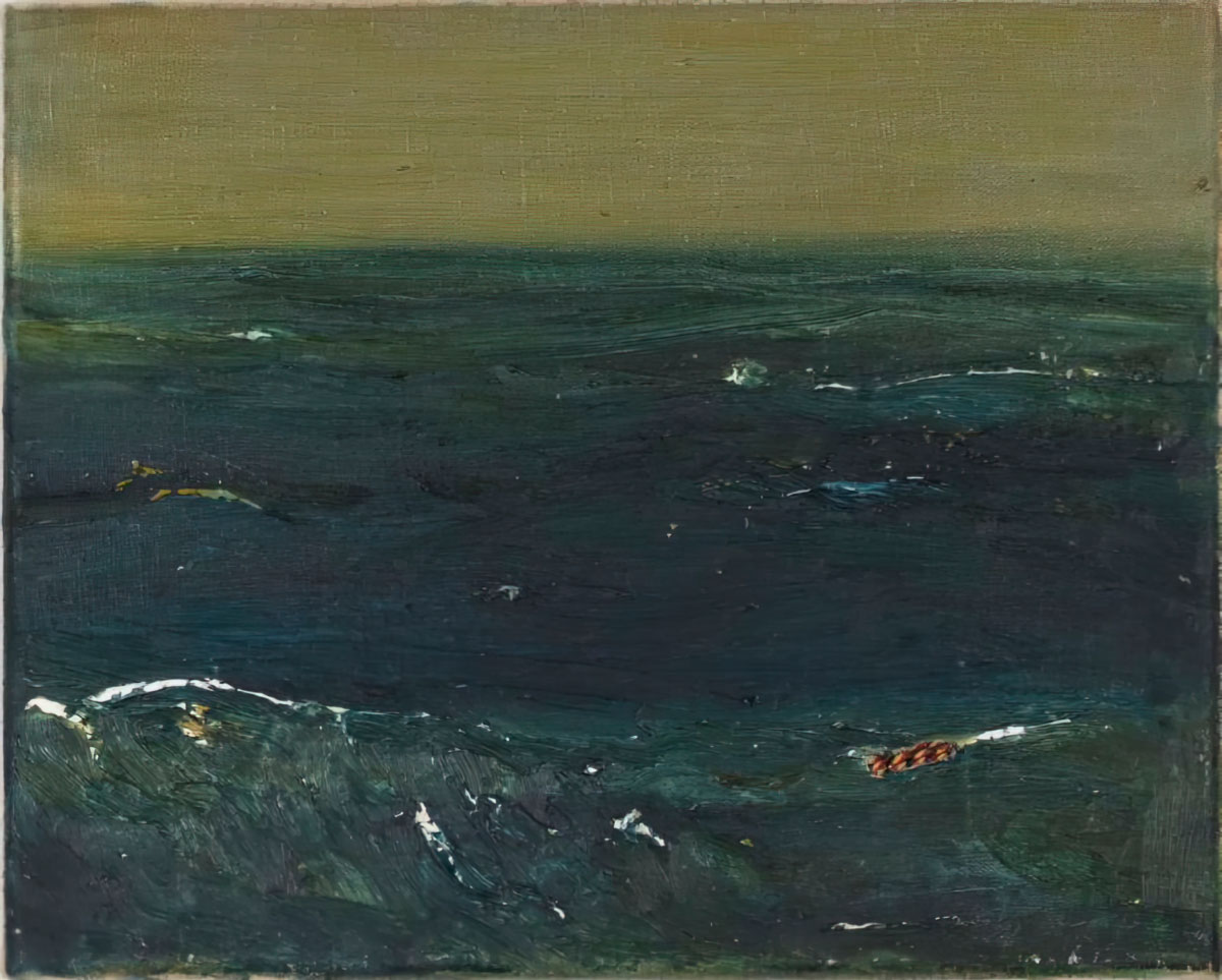 Sébastien Bonin, Knokke le Zout, 2021, oil an rope on canvas, 24 x 30 cm (9.45 x 11.81 in), © Sébastien Bonin, Courtesy the artist and Michel Rein Gallery