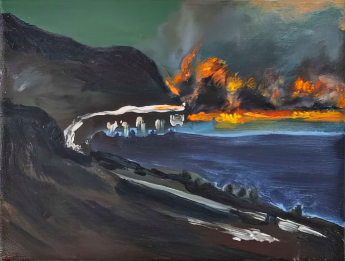 Sébastien Bonin, Monaco, 2022, oil on canvas, 24 x 18 cm (9.45 x 7.09 in), © Sébastien Bonin, Courtesy the artist and Michel Rein Gallery