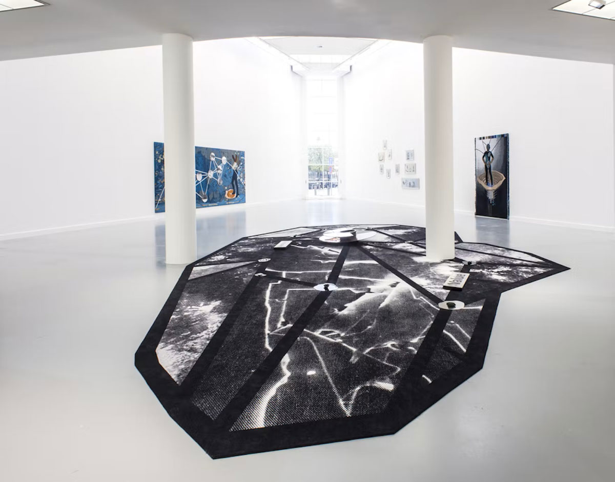 Otobong Nkanga, From Where I Stand, 2015, : textile, 11.18 x 6.23 m, Collection: Courtesy of the Artist