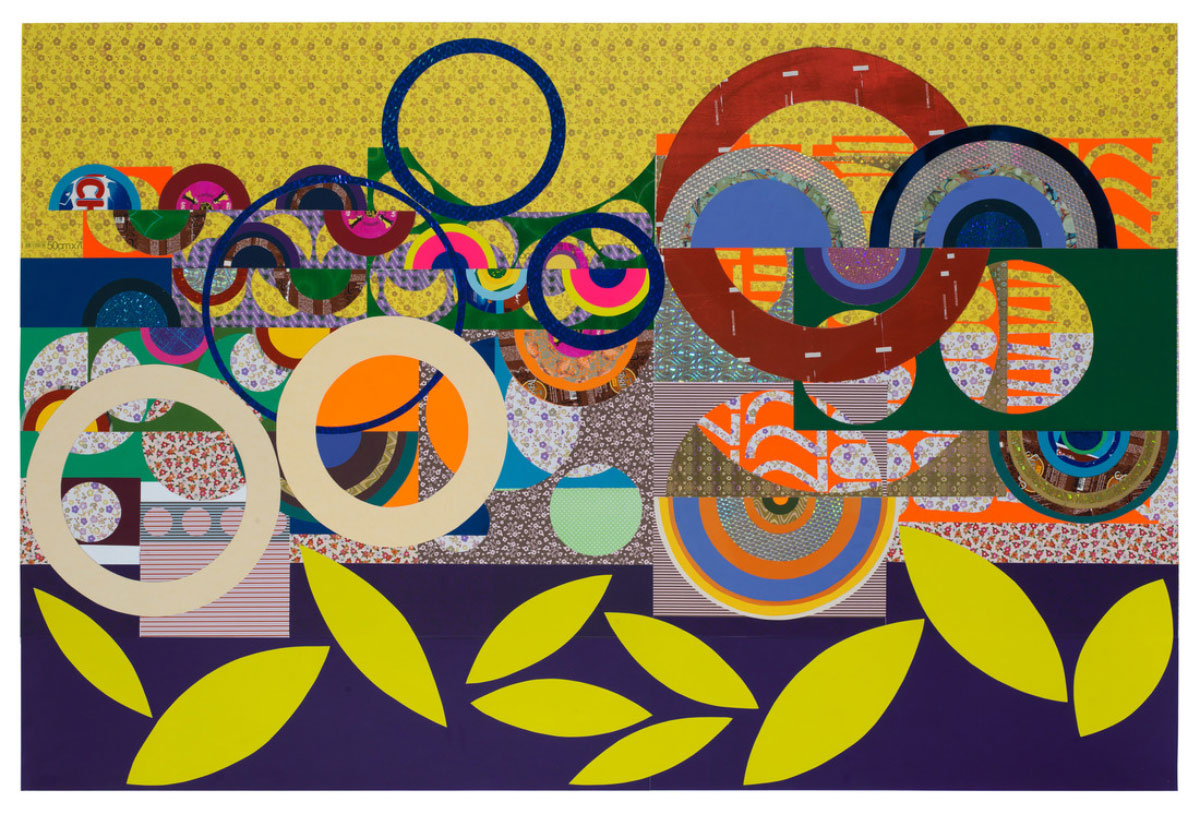 Beatriz Milhazes, Wallpaper Sunshine, 2014, collage on paper, 100 cm x 150 cm, © Beatriz Milhazes, Courtesy the artist and Pace Gallery