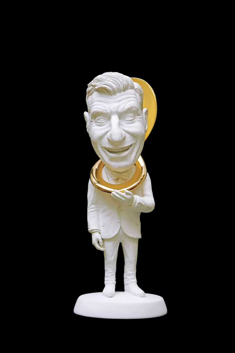 Maurizio Cattelan, Untitled, 2019, Epoxy resin, 24-karat gold-plated aluminum, 40.7 × 15.5 × 16 cm, Courtesy the artist