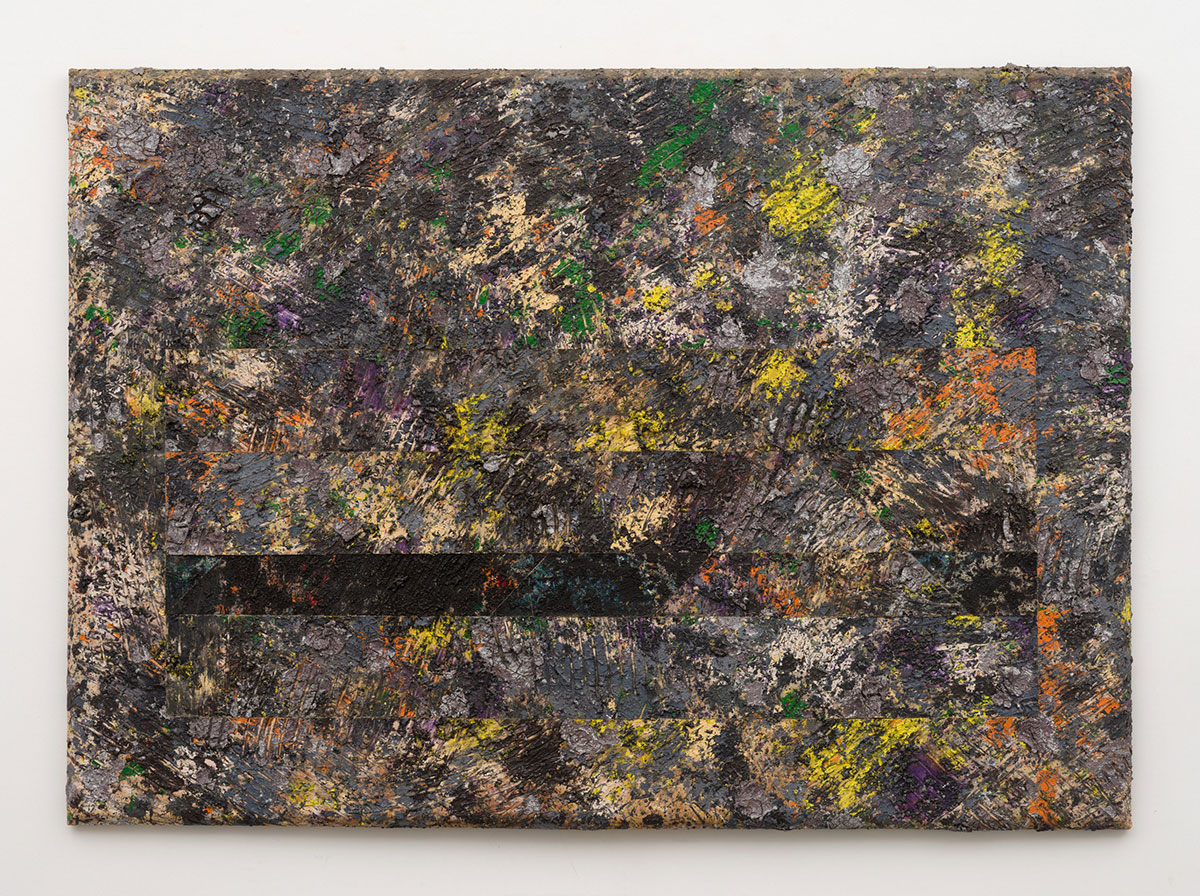 Sam Gilliam, Earth Element, 1977, acrylic on canvas with collage, 60 x 84 1/2 x 2 3/8 inches (152.4 x 214.6 x 6 cm), (SG 20.122R) Private Collection, New York