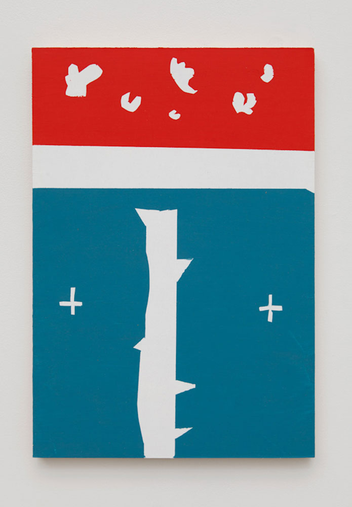 Richard Aldrich, Matisse Shapes, 2013, Oil and wax on panel, 19 x 13 inches (48.3 x 33cm), © Richard Aldrich, Courtesy the artist and Gladstone Gallery