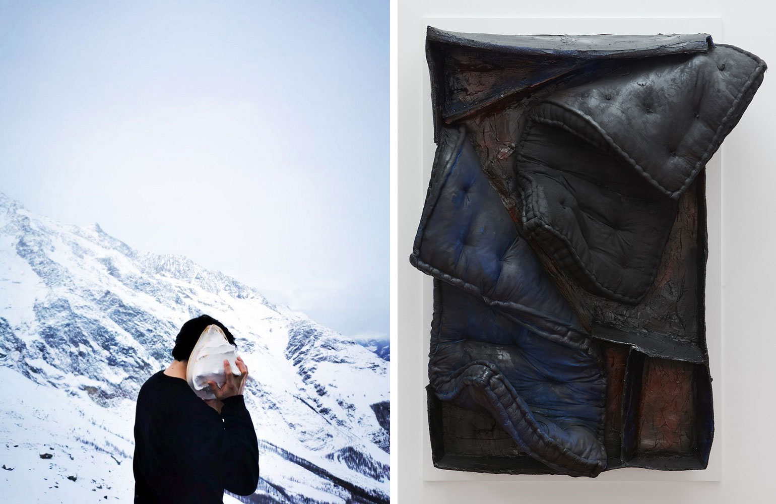 Left: Pável Aguilar, OCEAN ECHOES II, 2021, © Pável AguilarRight: Marta Minujín, My mattress, 1962, Museum Ludwig, Köln, © Marta Minujín, Photo: Rheinisches Bildarchiv Köln/ Marleen Scholten