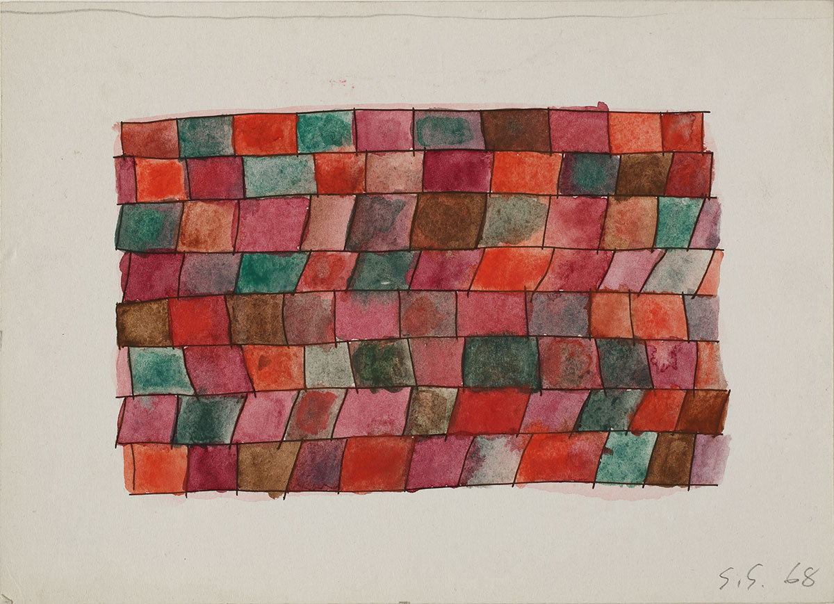 Sean Scully, Untitled (Homage to Paul Klee), 1968, Gouache and ink of cardstock, 14.6 x 20.3 cm, © Sean Scully, Image courtesy of the artist