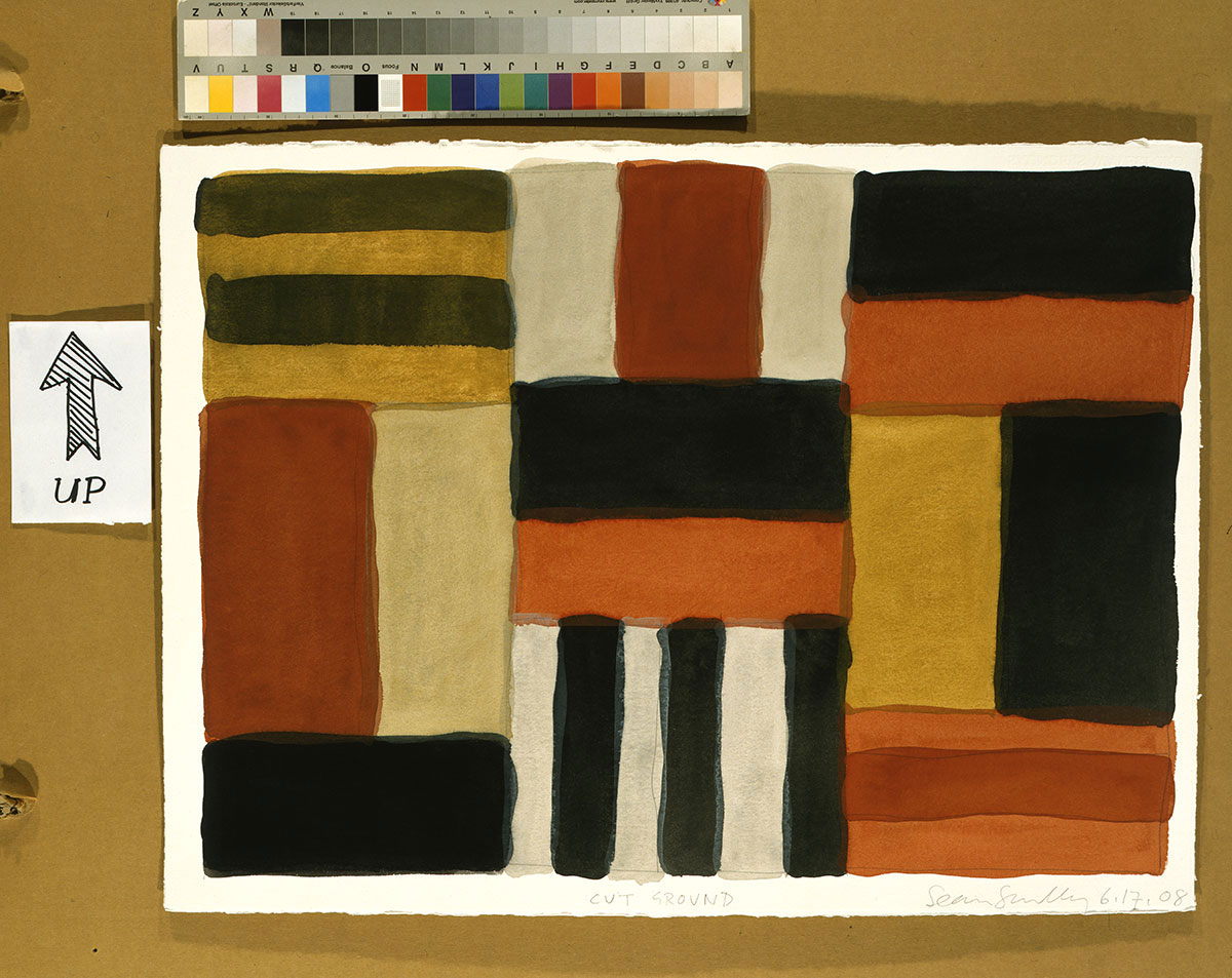 Sean Scully, Cut Ground 6.17.08, 2008, Watercolor and pencil on paper, 56.5 x 76.4 cm, © Sean Scully, Image courtesy of the artist