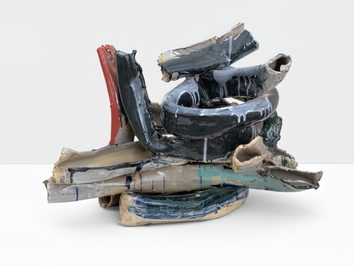Ghada Amer, Desert Road With A Red Line, 2019. Glazed ceramic. Courtesy of the artist and the Kewenig Gallery, Berlin (Germany) © Ghada Amer, photo: Lepkowski Studios Berlin