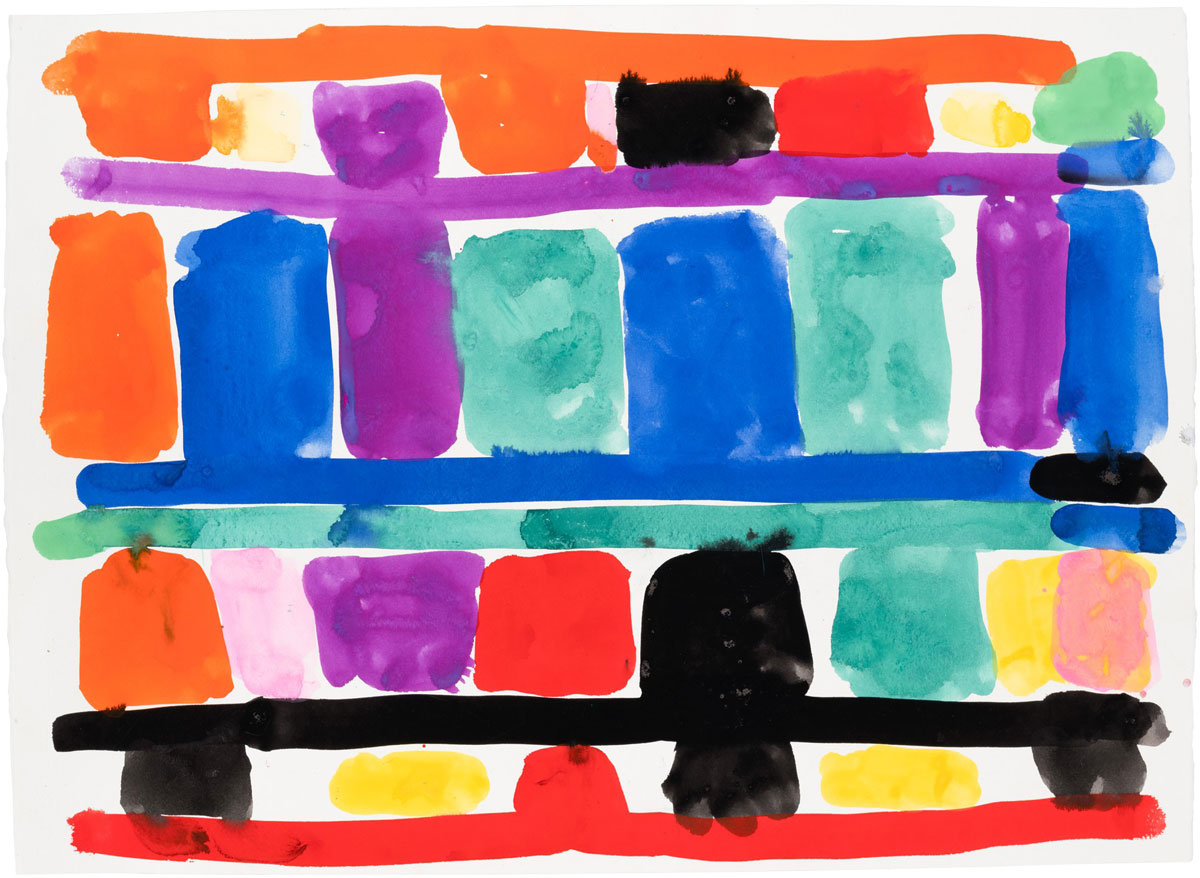 Stanley Whitney, Untitled, 2020, Gouache on paper, 22 × 30 inches (55.9 × 76.2 cm), © Stanley Whitney, Courtesy the artist and Gagosian