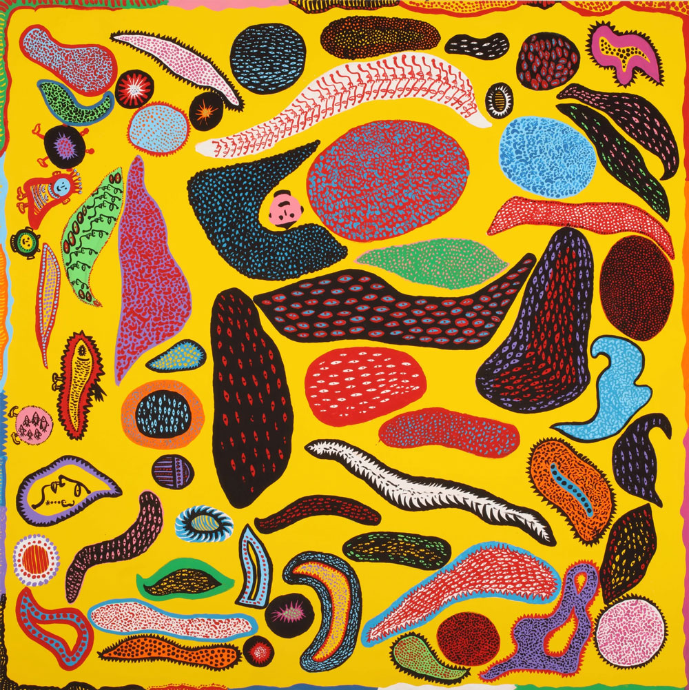 Pound of Repose, 2014. Acrylic on canvas. Collection of the artist. © YAYOI KUSAMA. Courtesy of Ota Fine Arts, Victoria Miro, and David Zwirner
