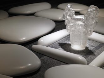 Mariko Mori, Flat Stone, 2007, Ceramic, acrylic, installation size 487.5 x 314.6 x 8.8 cm, © Mariko Mori, Courtesy the artist and Scai the Bathhouse
