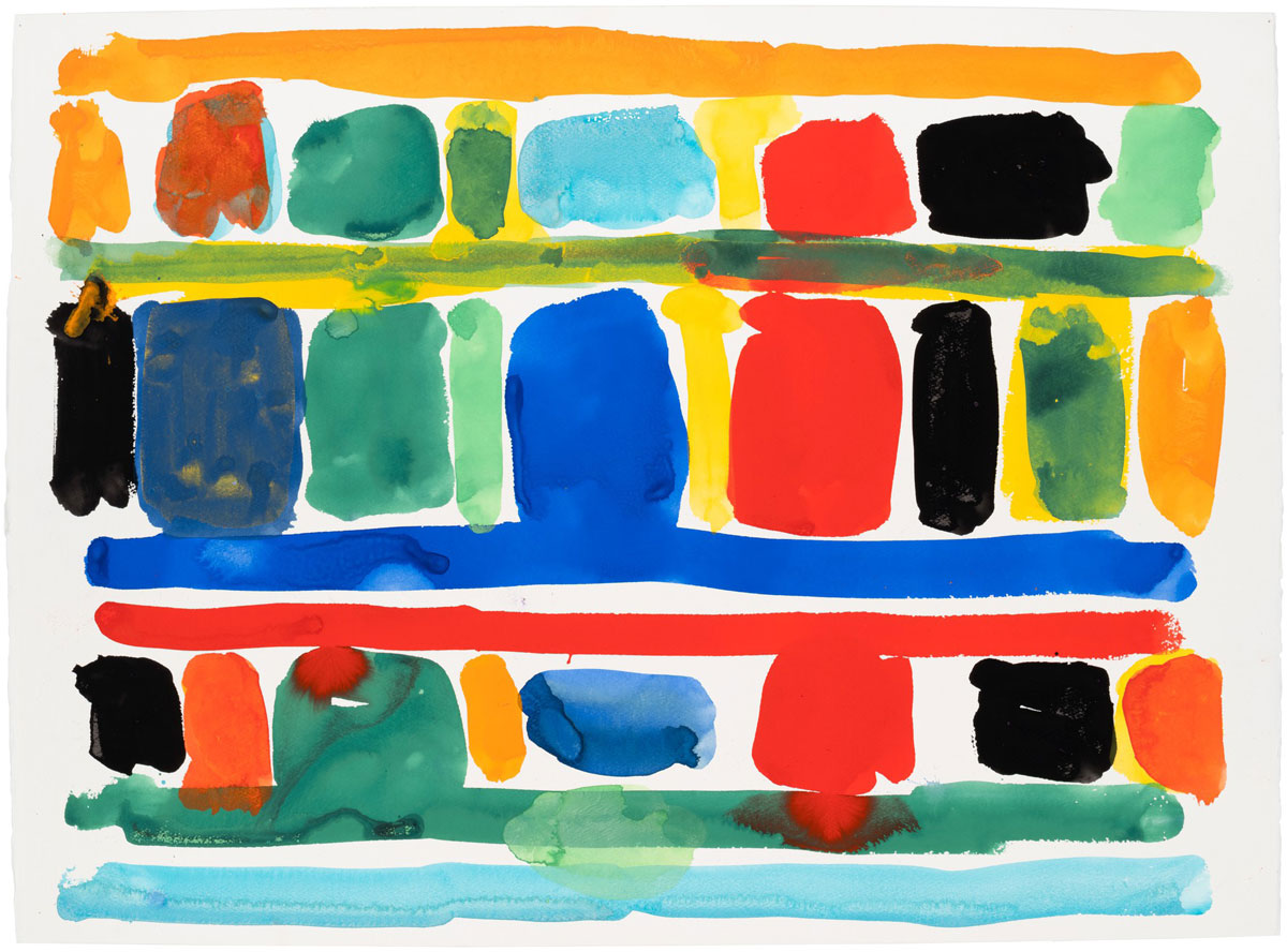 Stanley Whitney, Untitled, 2020, Gouache on paper, 22 × 30 inches (55.9 × 76.2 cm), © Stanley Whitney, Courtesy the artist and Gagosian