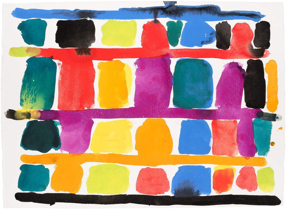 Stanley Whitney, Untitled, 2016, Gouache on paper, 22 × 30 inches (55.9 × 76.2 cm), © Stanley Whitney, Courtesy the artist and Gagosian