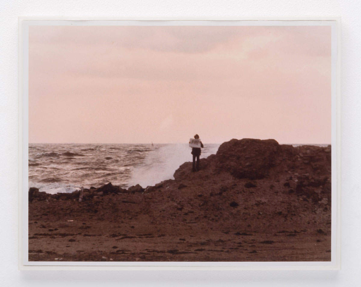 Bas Jan Ader, Untitled (The elements), 1971/ 2003, Color C-type print, 11 x 14 in / 27.9 x 35.6 cm paper size, Framed: 11 3/8 x 14 ½ x ½ in / 28.9 x 36.8 x 1.3 cm, Edition of 3, © The Estate of Bas Jan Ader / Mary Sue Ader Andersen, 2023 / The Artists Rights Society (ARS), New York. Photo Credit: Todora Photography LLC and Evan Bedford, Courtesy Meliksetian Briggs Gallery