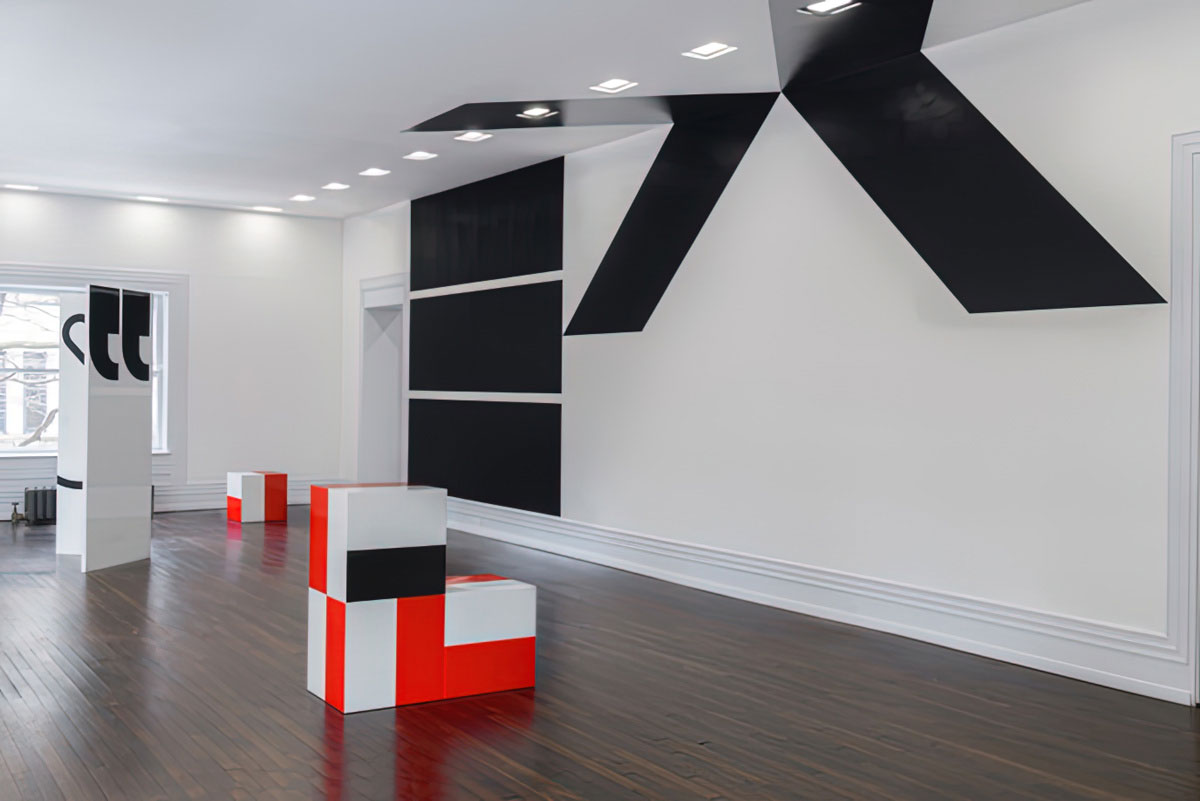 Barbara Stauffacher Solomon, Exits Exist, installation view, The Graham Foundation-Chicago, 2020, Courtesy The Graham Foundation