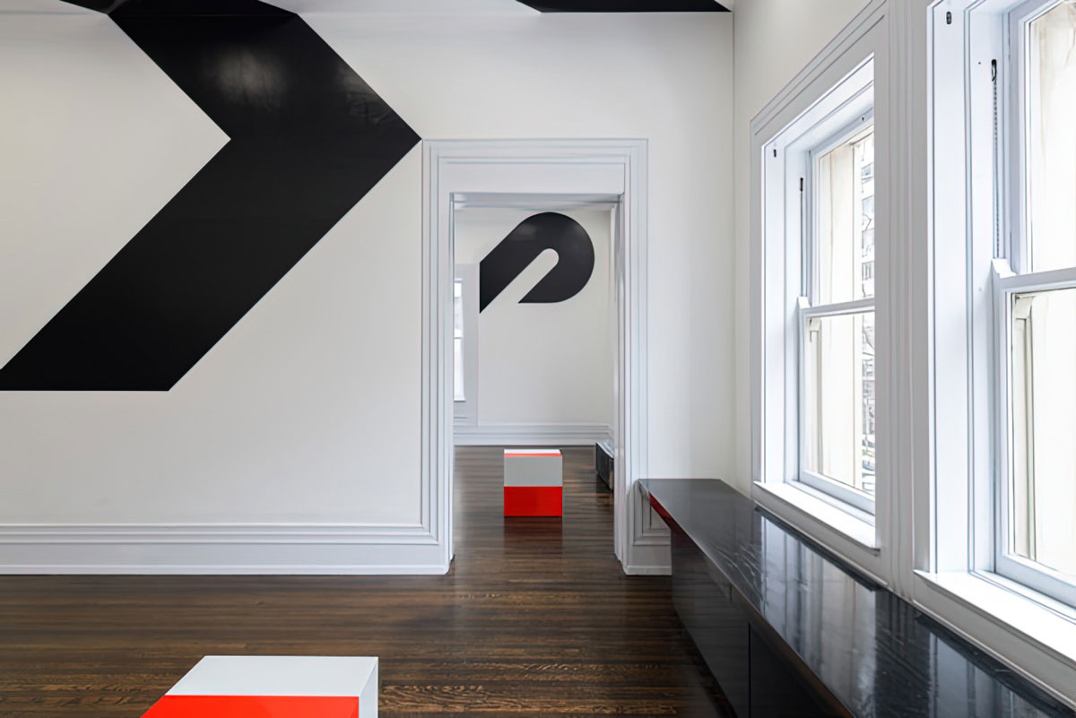 Barbara Stauffacher Solomon, Exits Exist, installation view, The Graham Foundation-Chicago, 2020, Courtesy The Graham Foundation