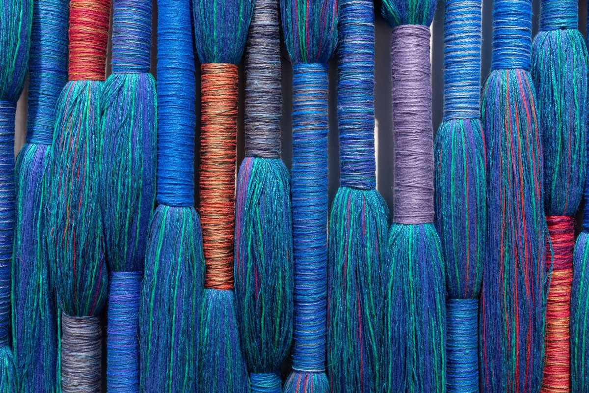 Sheila Hicks, NEXTTOINININMININIROONN (detail), 2022, Private Collection, Courtesy Galleria Massimo Minini, Photo: Sebastiano Pellion di Persano
