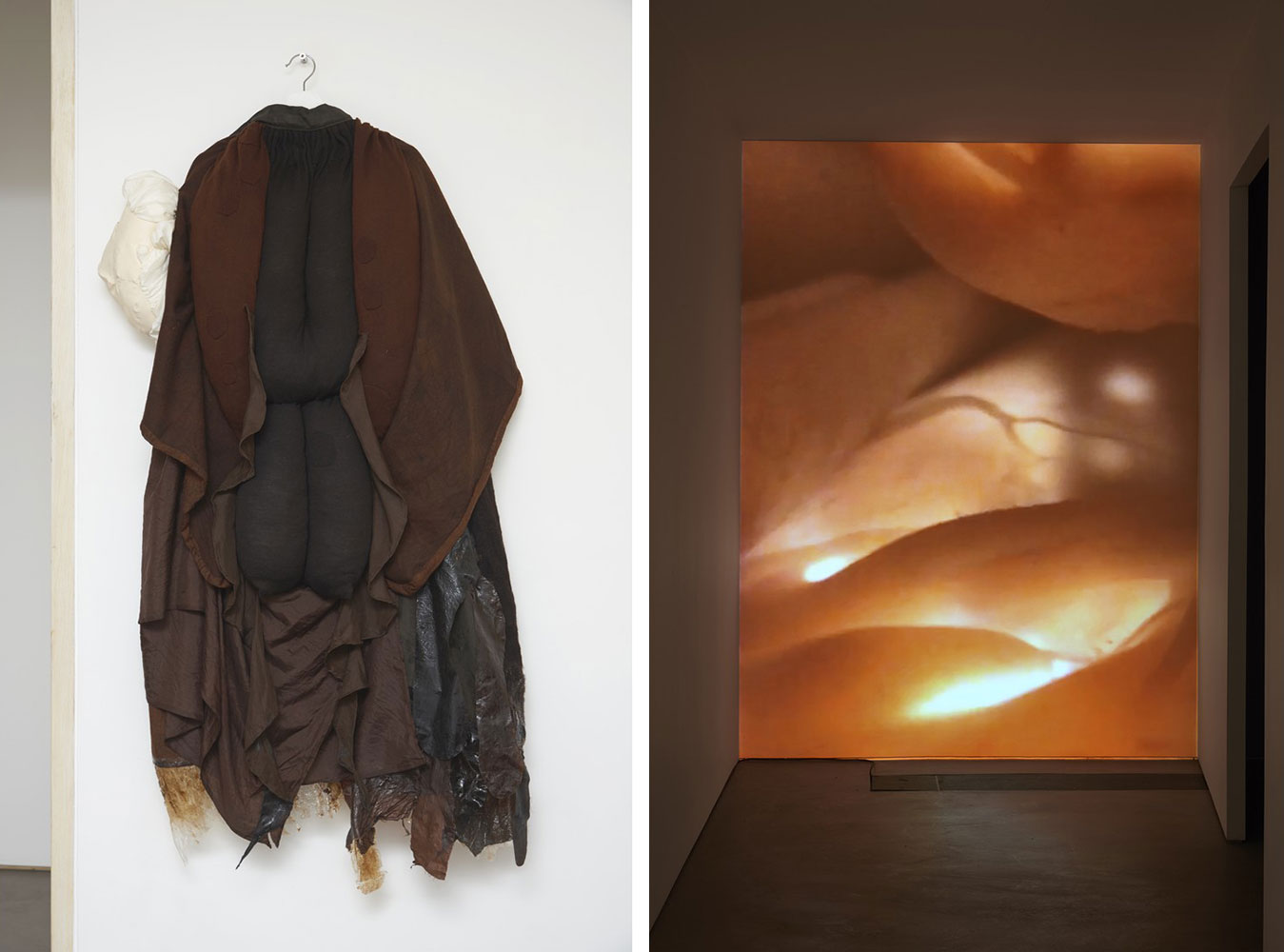 Left & Right: Ingela Ihrman, Nocturne, 2023. Exhibition view. Commissioned and produced by Gasworks. Photo: Andy Keate, © Ingela Ihrman, Courtesy the artist and Gasworks