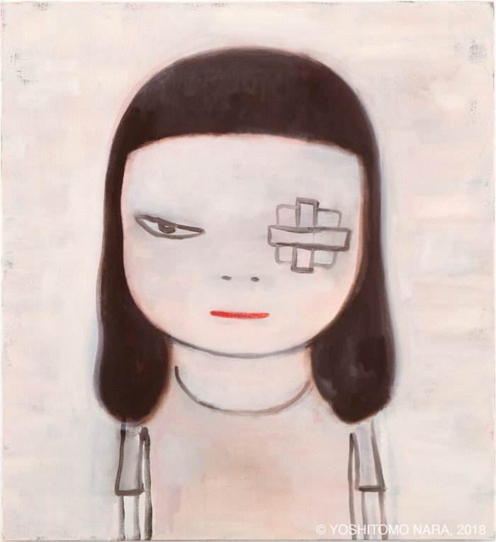 Yoshitomo Nara, Girl with eyepatch, 2018, acrylic on canvas, The Labora / Hartland & Mackie Family Collection, © Yoshitomo Nara, Courtesy Pace Gallery