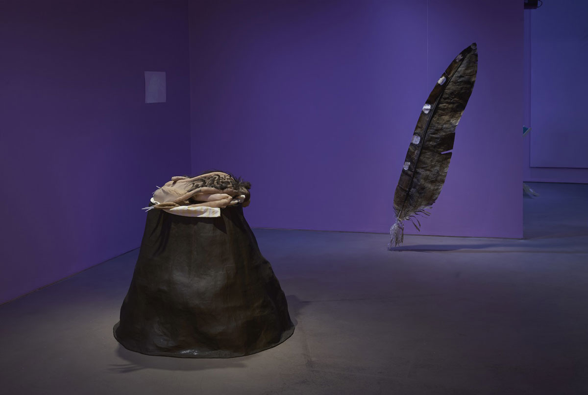 Right: Ingela Ihrman, Nocturne, 2023. Exhibition view. Commissioned and produced by Gasworks. Photo: Andy Keate, © Ingela Ihrman, Courtesy the artist and Gasworks