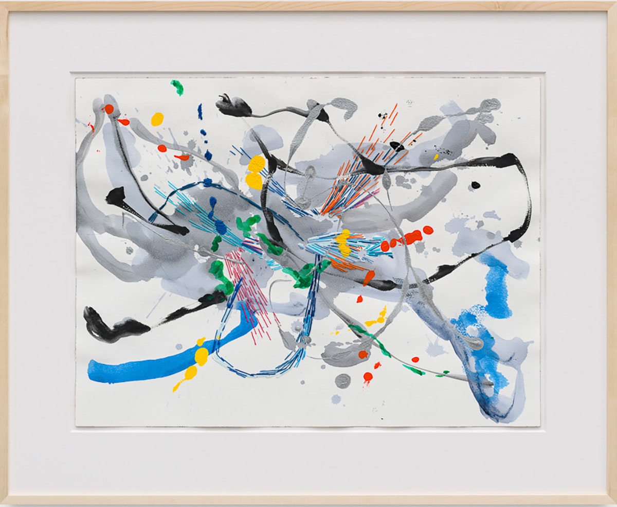 Jessica Rankin, Spiral Wind, 2022, Recto: acrylic and embroidery, Verso: watercolor, graphite and embroidery, 45,5 x 61 cm, © Jessica Rankin,Courtesy the artist and carlier|gebauer Gallery