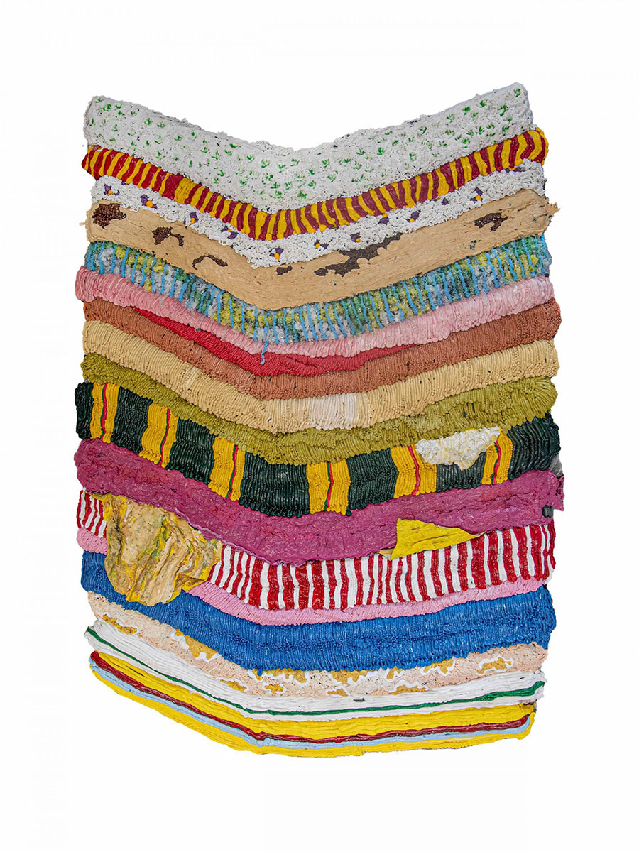 Troy Makaza, Dreams of a Soft Landing part 5, 2023, Silicone infused with pigments, 160 x 116 x 4 cm, © Troy Makaza, Courtesy the artist and Galerie Poggi