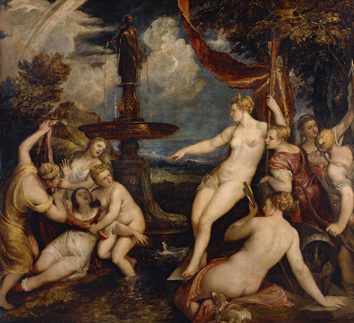 Titian and workshop, Diana and Callisto, c.1566, Oil on Canvas, 183 × 200 cm, Kunsthistorisches Museum Vienna, Picture Gallery, © KHM-Museumsverband