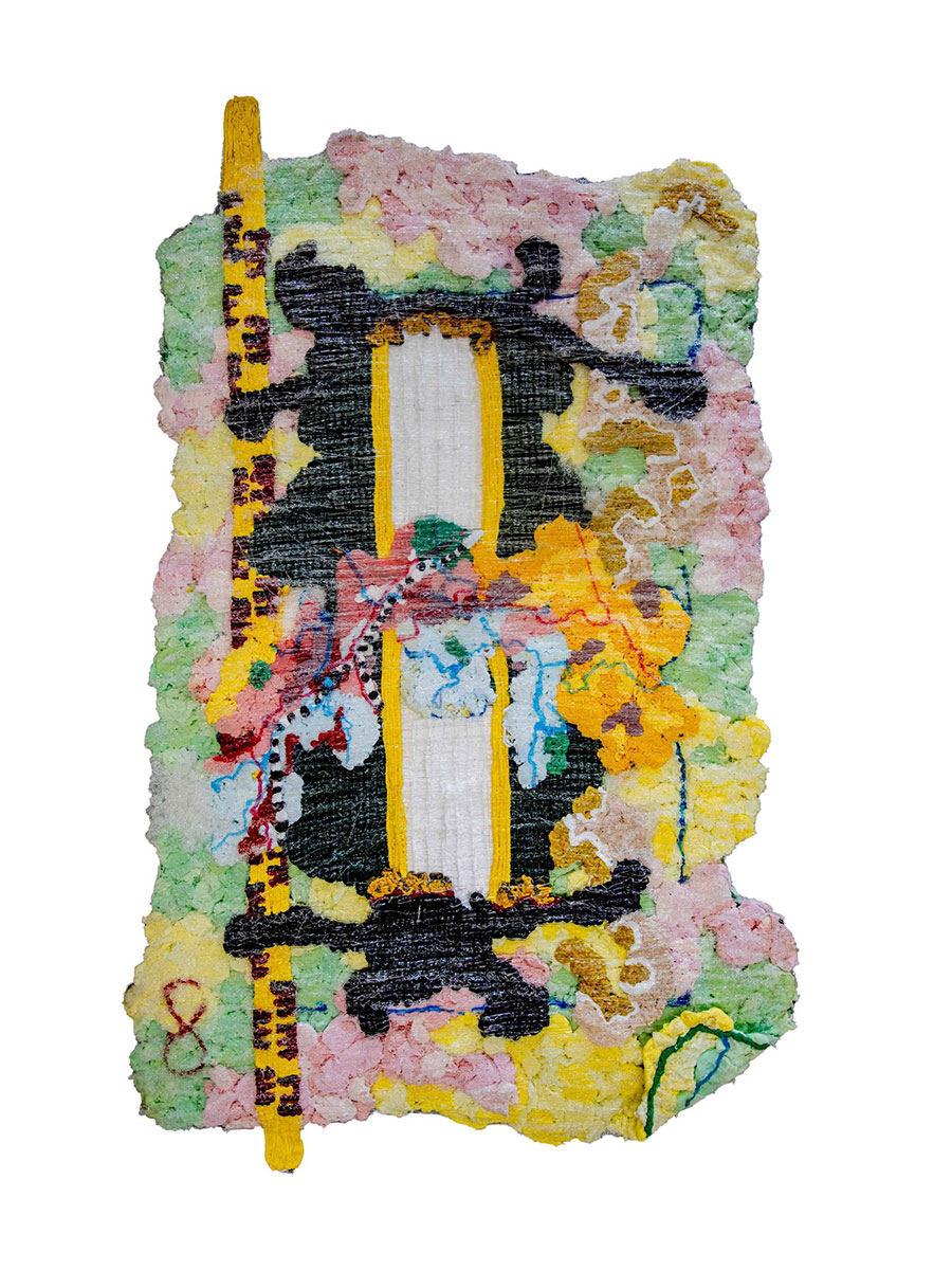 Troy Makaza, The Pleasure of the Precipice part 6, 2023, Silicone infused with pigments, 130 x 75 x 5 cm © Troy Makaza, Courtesy the artist and Galerie Poggi