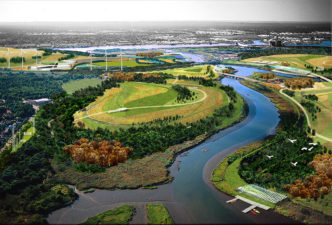 James Corner Field Operations. Freshkills Park Chapter 2. 2022. Aerial rendering. Courtesy New York City Department of Parks & Recreation