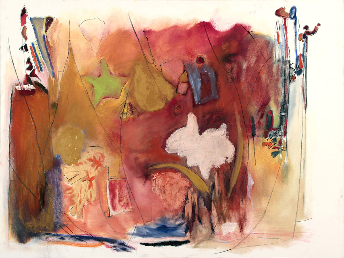 Sumayyah Samaha, Lines and Forms XX, 2017, Oil and charcoal on canvas 91.44 x 121.92 cm., 36 x 48 in., © Sumayyah Samaha, Courtesy the artist and Leila Heller Gallery