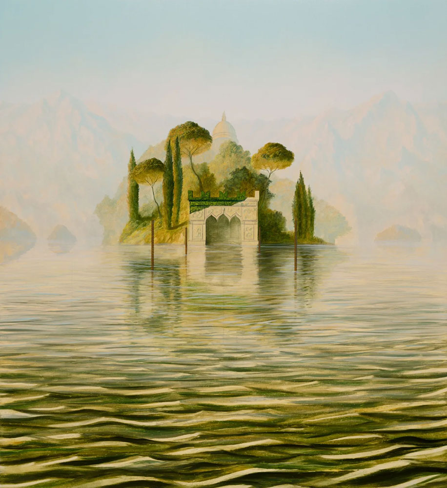 Sholto Blissett, Garden of Hubris XXVI, 2021, Oil on canvas on wood, 110 x 100 cm (43 x 39 in), © Sholto Blissett, courtesy the artist and Peres Projects