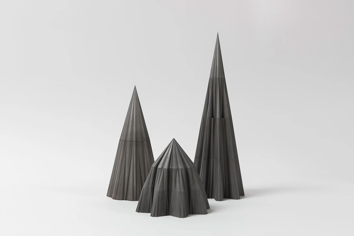 Sahand Hesamiyan, Neshaan, 2023, Steel, 12.5 x 12.5 x 35.5 cm. 12 x 12 x 23.9 cm.14.7 x 14.7 x 13.7 cm, Edition of 3, 2AP, © Sahand Hesamiyan, Courtesy the artist and The Third Line Gallery