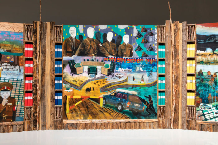 Anders Sunna, Installation view, Illegal Spirits of Sápmi, Chapter e, 2023 Photo: HeleneToresdotter/Moderna Museet ©Anders Sunna Bildupphovsrätt 2023