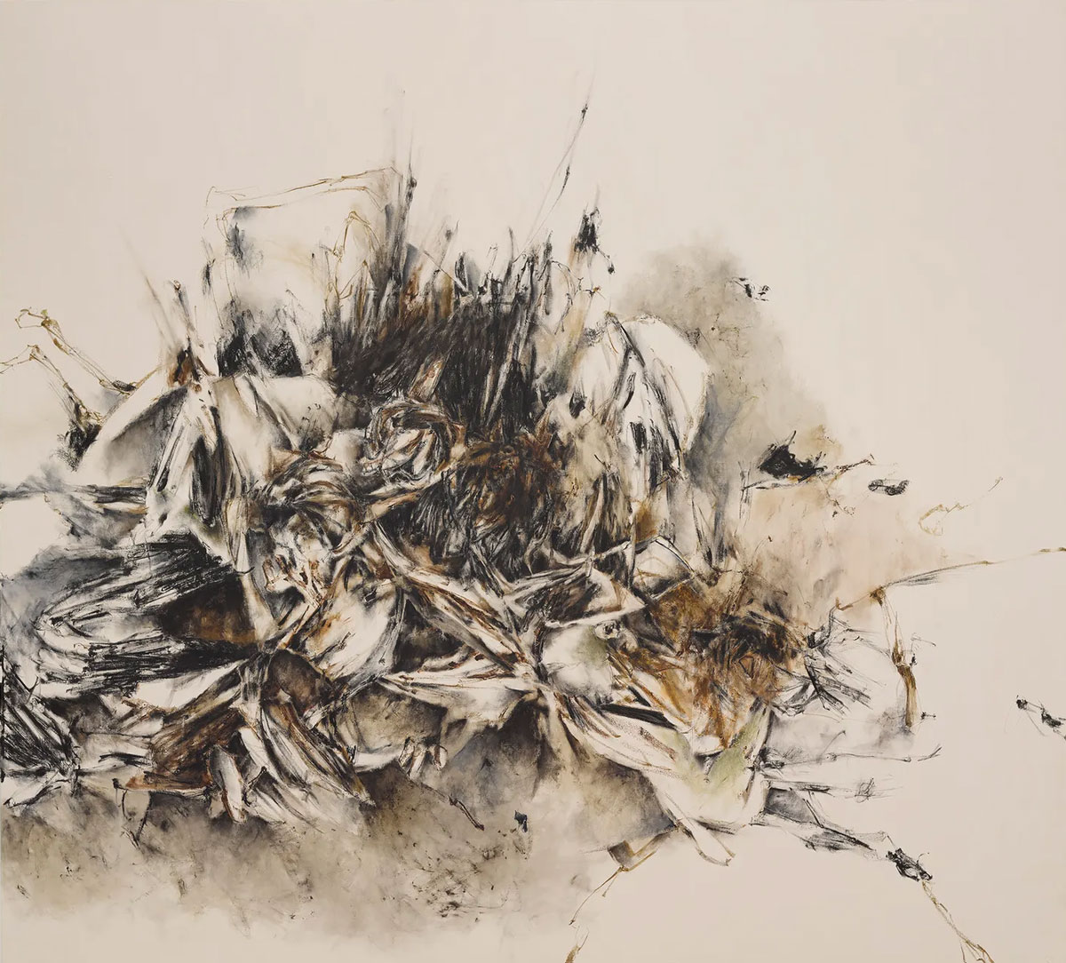 Christine Ay Tjoe, The Comrade, 2018, Oil on Canvasm 90 x 210 cm | 74 13/16 x 82 11/16 in., © Christine Ay Tjoe, Courtesy the artist and White Cube Gallery