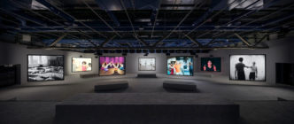 Jeremy Shaw, Phase Shifting Index, 2020, Seven-channel video installation, colour, sound, 24 min 20 sec, Installation view at Centre Pompidou, Paris. Photo: Timo Ohler, Courtesy the artist and Bradley Ertaskiran