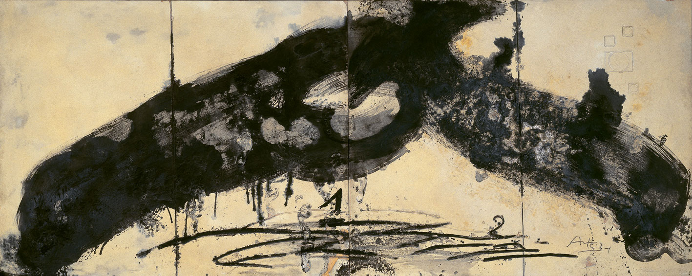 Antoni Tàpies, Gran nus, 1982, Mixed media on wood, 200 x 500 cm, Fundació Antoni Tàpies, Barcelona, © Fundació Antoni Tàpies / Vegap. De la fotografia: FotoGasull