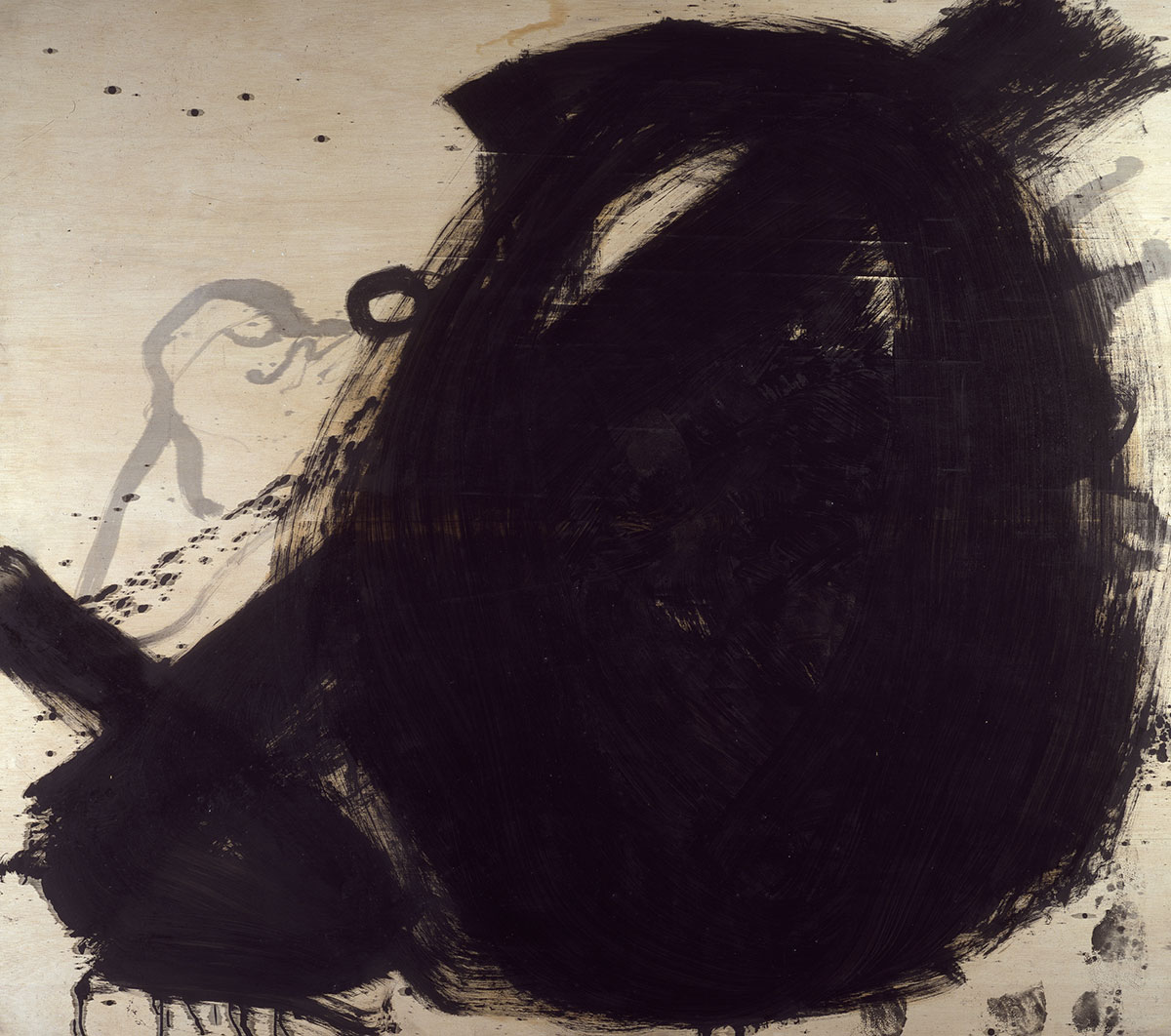 Antoni Tàpies, Hotei, 1984, Paint on wood, 170 x 195 cm, Private Collection, Barcelona, © Comissió Tàpies / Vegap. De la fotografia: FotoGasull