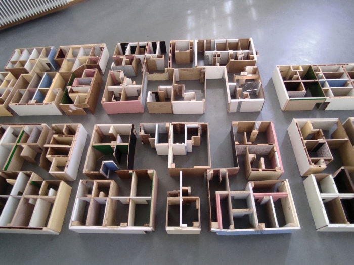 Kostas Christopoulos, The Settlement (installation photo), 2022, used building materials, © Kostas Christopoulos, The Courtesy the Artist and Zoumboulakis Gallery