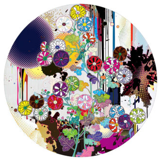 Takashi Murakami, Kōrin’s Flowers and Abstract Imagery, 2023, Φ150 cm, © 2023 Takashi Murakami/Kaikai Kiki Co., Ltd. All Rights Reserved