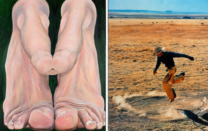 Left: Jana Euler: Under this perspective, I (2015). From The Erling Kagge Collection Right: Richard Prince: Untitled (cowboy) (Ektacolor photograph. 2003) ). From The Erling Kagge Collection