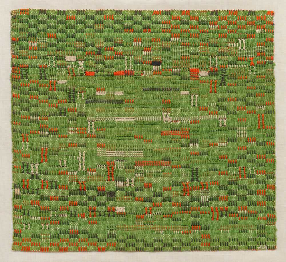 Anni Albers, Pasture, 1958, Mercerized cotton, 14 × 15 1/2 in. (35.6 × 39.4 cm), The Metropolitan Museum of Art, Purchase, Edward C. Moore Jr. Gift, 1969 (69.135), Image: © The Josef and Anni Albers Foundation / Artists Rights Society (ARS), New York, 2043. © The Metropolitan Museum of Art, photo by Peter Zeray