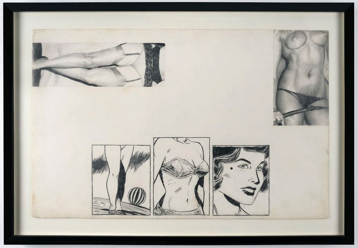 Jim Shaw, Untitled, 1974, Pencil on paper, 14 x 21 5/8 in / 23 5/8 x 31 1/2 x 2 5/32 in (framed), 35.6 x 55 cm / 60 x 80 x 5.5 cm (framed), © Jim Shaw, Courtesy the artist and Praz-Delavallade Gallery