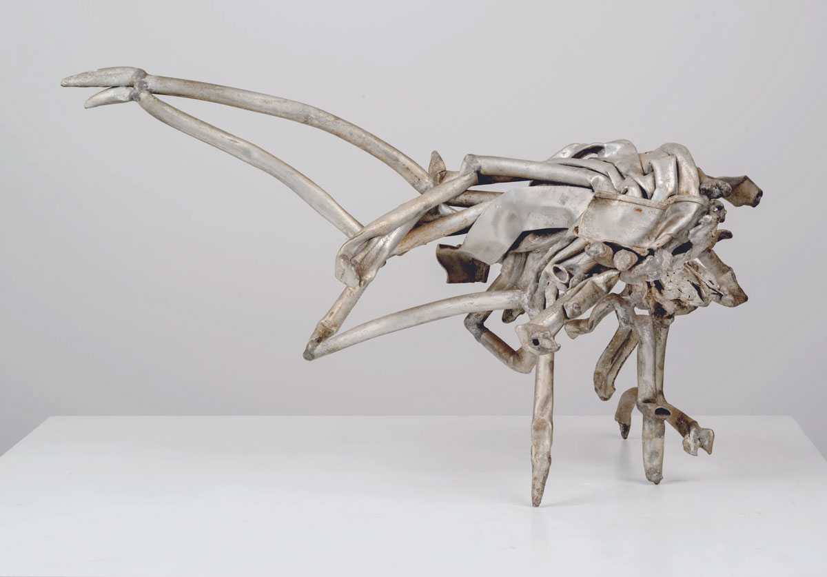 Richard Hunt, Untitled (Mothra), 1963, Welded and compressed aluminium, 43.2 x 77.5 x 50.8 cm | 17 x 30 1/2 x 20 in., © Richard Hunt, Courtesy White Cube Gallery