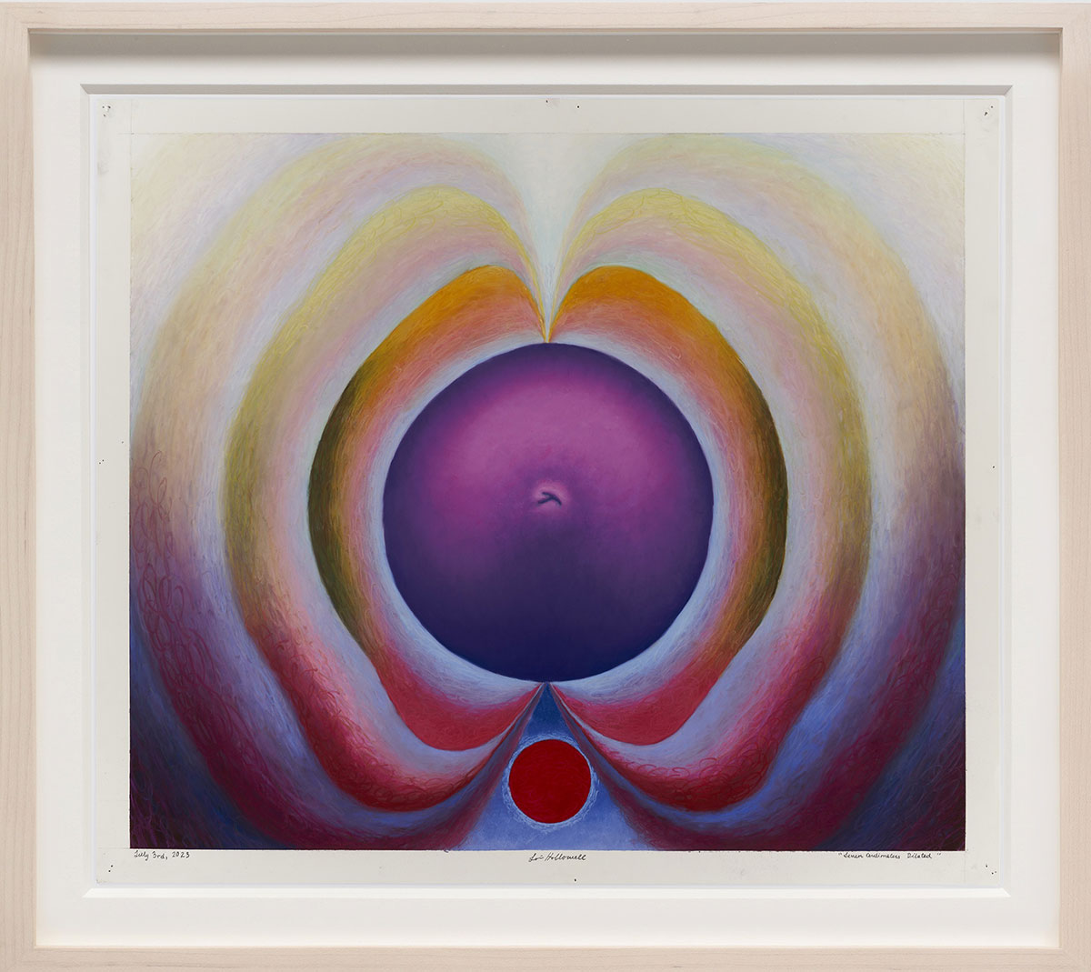 Loie Hollowell, Seven Centimeters Dilated, 2023, Oil, acrylic medium, and epoxy resin on linen over panel, 45 x 52 1/2 x 8 inches / 114.3 x 133.3 x 20.3 cm, © Loie Hollowell, Courtesy the artist and Pace Gallery